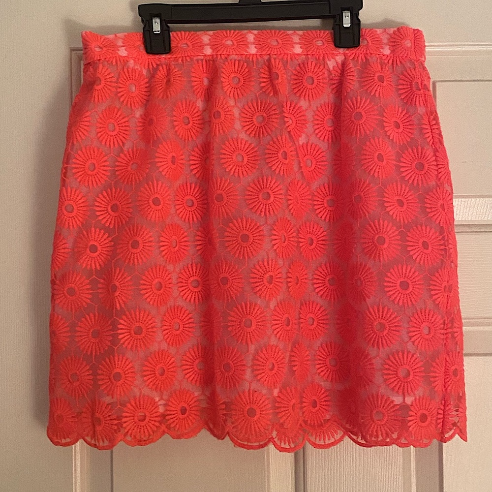 Lilly Pulitzer Neon Pink Daisy Eyelet Skirt